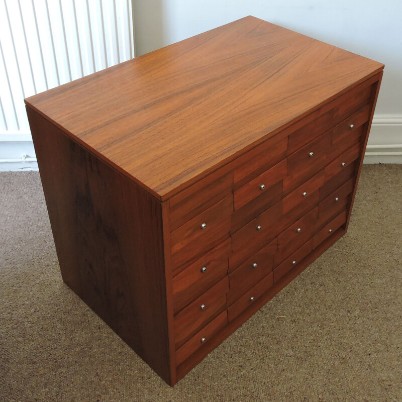 Set of 2 vintage teak filing cabinets from Serota London