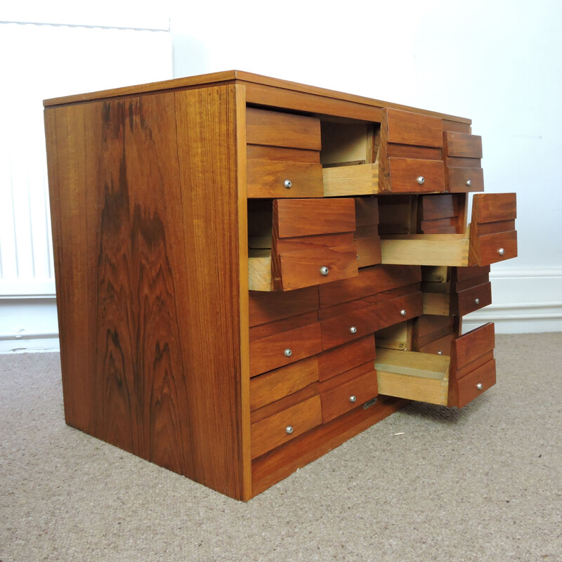 Set of 2 vintage teak filing cabinets from Serota London