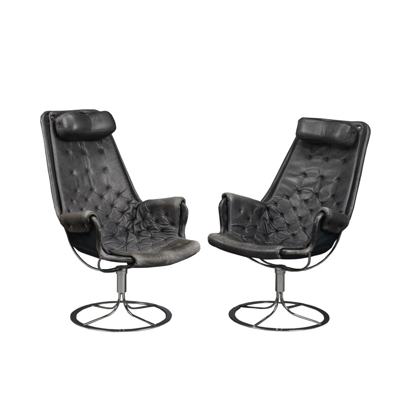 Leather and steel Jetson lounge chair, Bruno MATHSSON - 1970s