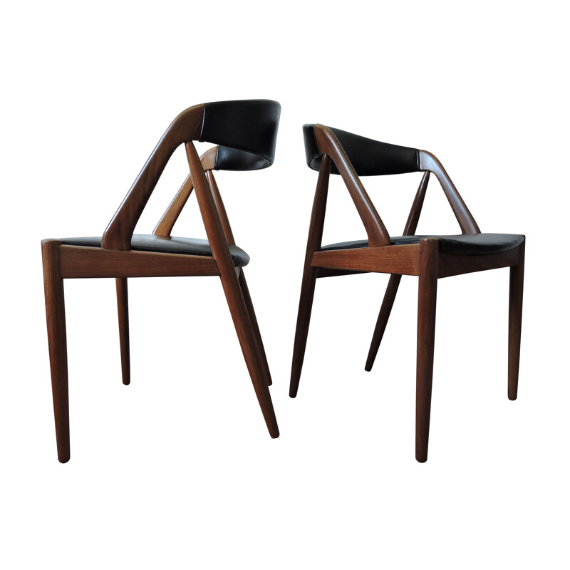 Suite de 2 chaises vintage en teck 31par Kai Kristiansen pour Schou Andersen