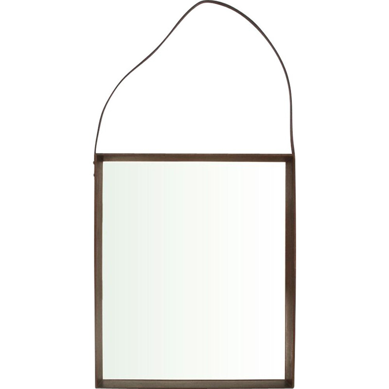 Vintage Italian mirror with teak frame, 1960
