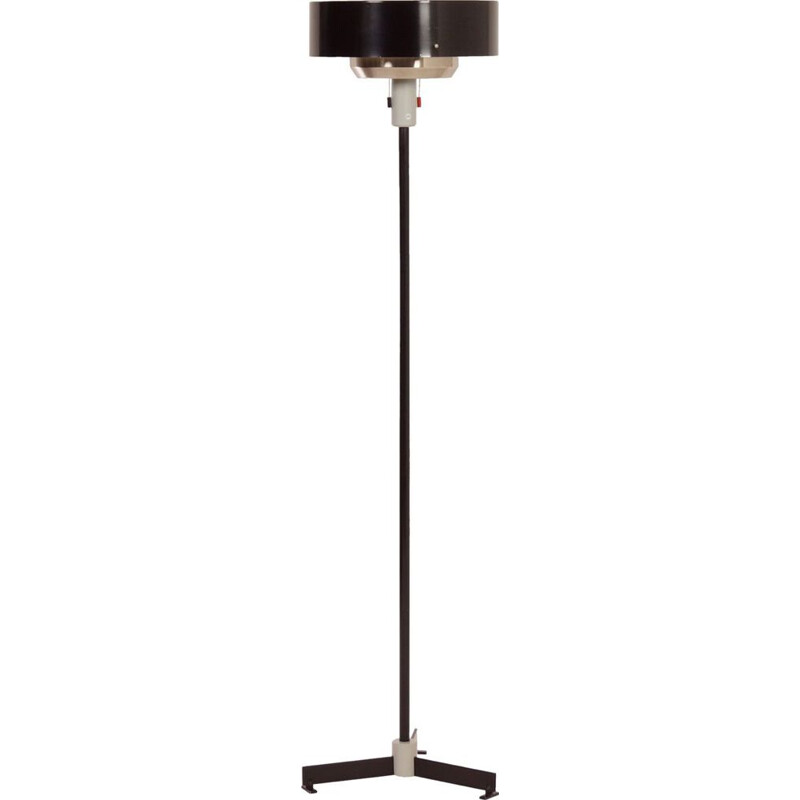 Vintage black floor lamp St 8619 by N.J. Hiemstra for Hiemstra Evolux, 1960