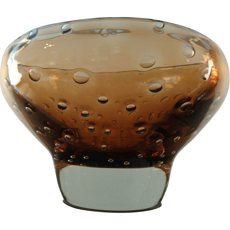 Coupelle vintage pour la verrerie d'Harrachov en verre 1950