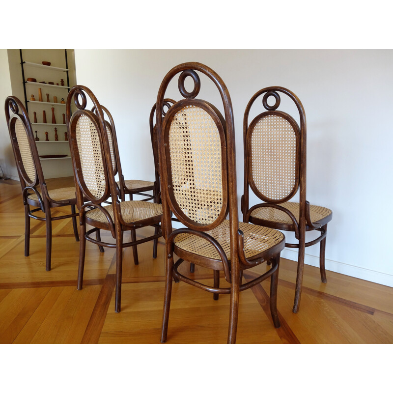 Suite de six chaises vintage à repas Thonet