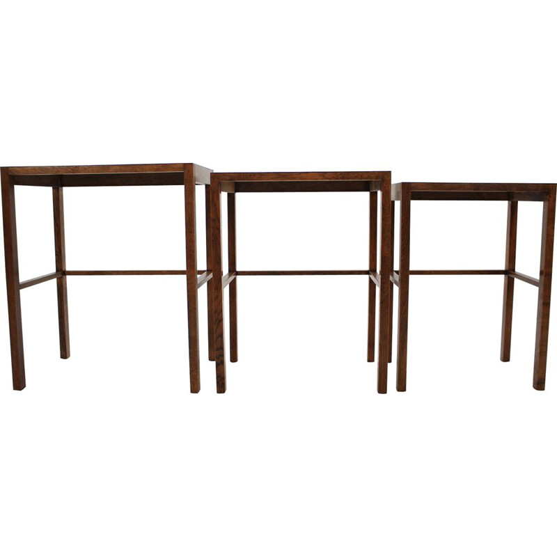 Set of vintage H-50 nesting tables for UP Závody in wood and formica 1930