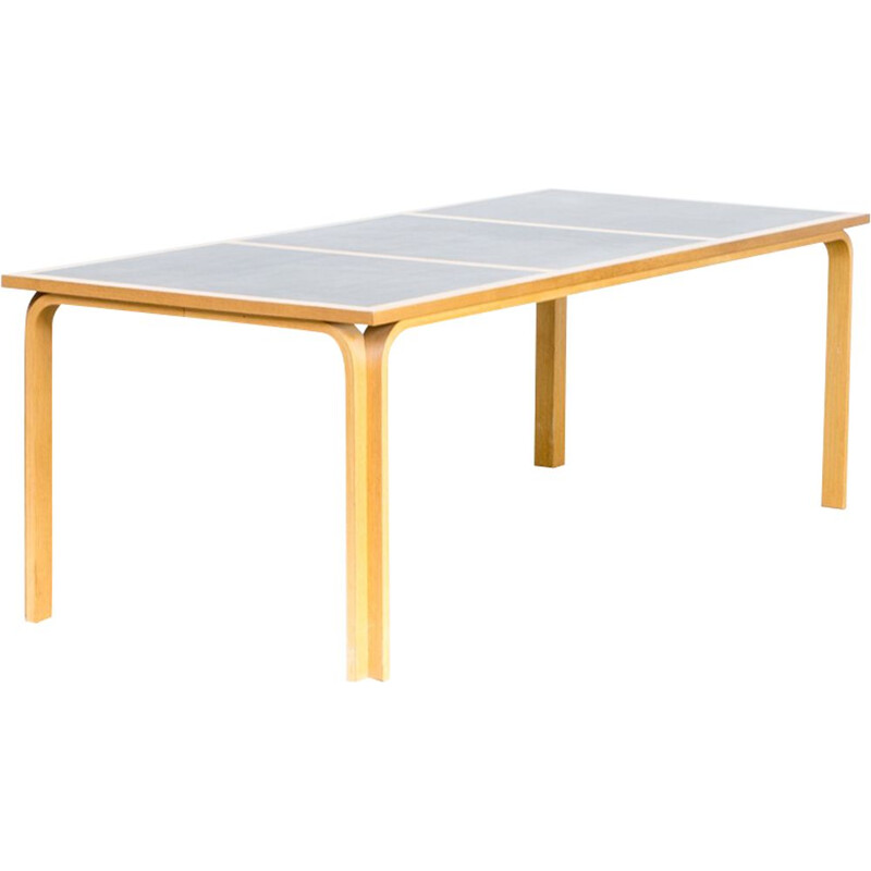 Vintage table for Magnus Olesen in birchwood and vinyl 1960