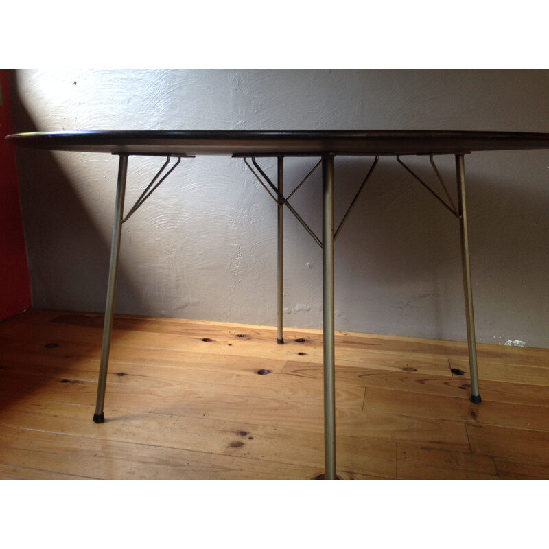 Vintage scandinavian table by Jacobsen in metal and rosewood 1960