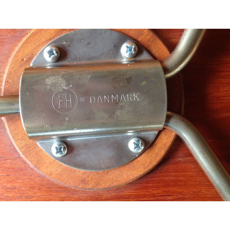 Ensemble de 6 chaises vintage Fourmi 3100 pour Hansen en teck et métal 1950