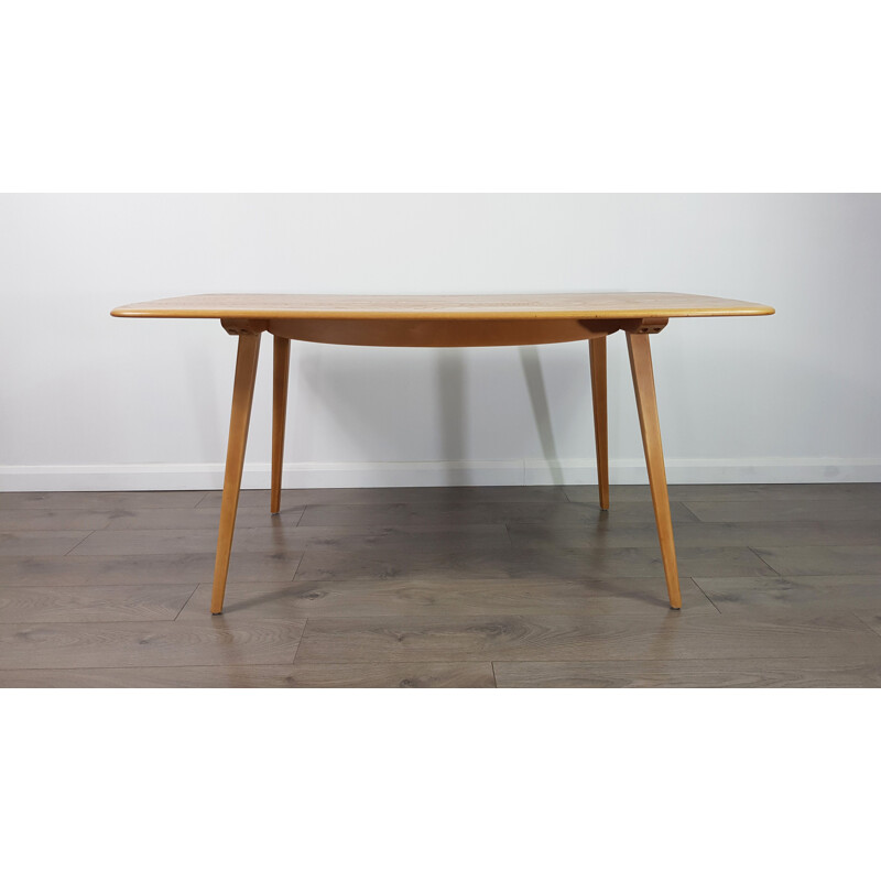 Vintage plank table for Ercol in elm and beechwood 1960