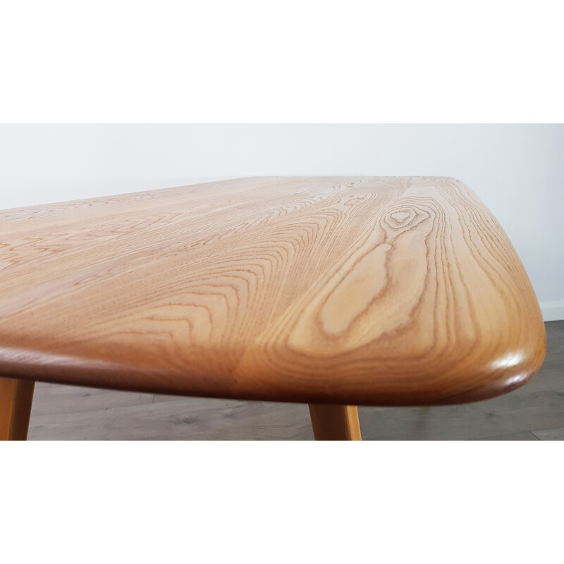 Vintage plank table for Ercol in elm and beechwood 1960