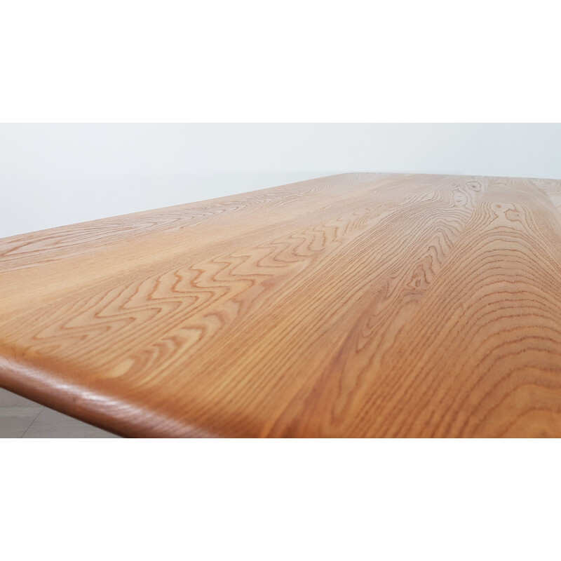 Vintage plank table for Ercol in elm and beechwood 1960