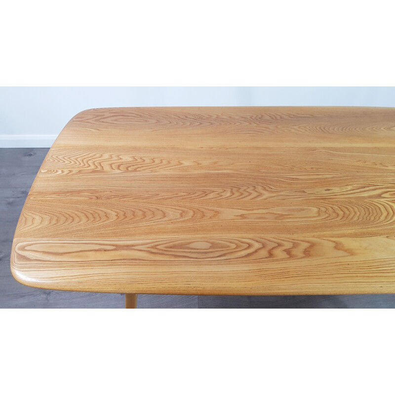 Vintage plank table for Ercol in elm and beechwood 1960