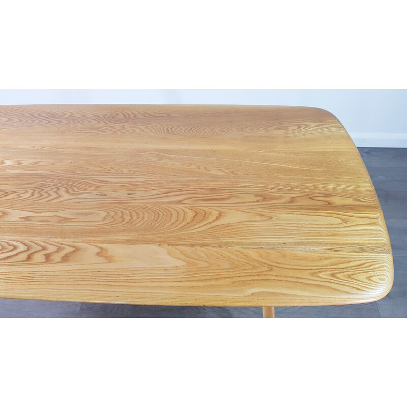 Vintage plank table for Ercol in elm and beechwood 1960