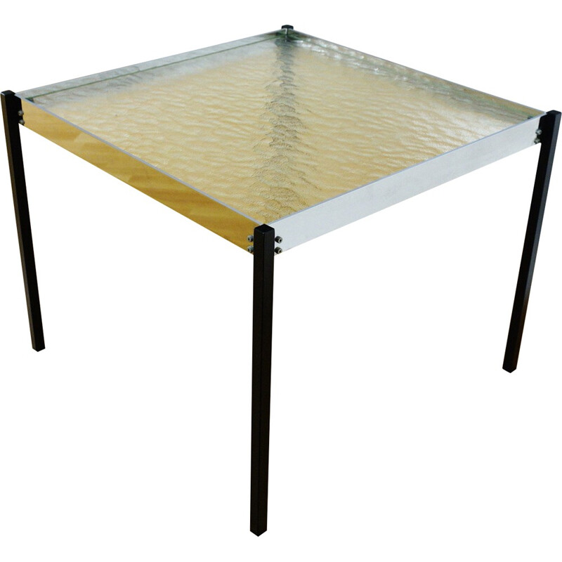 Vintage coffee table in metal and glass, Gunter RENKEL - 1970s