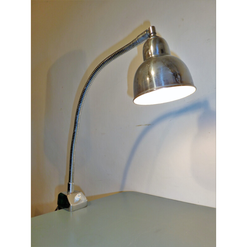 Lampe vintage française en métal chromé 1960