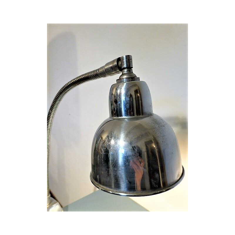 Lampe vintage française en métal chromé 1960