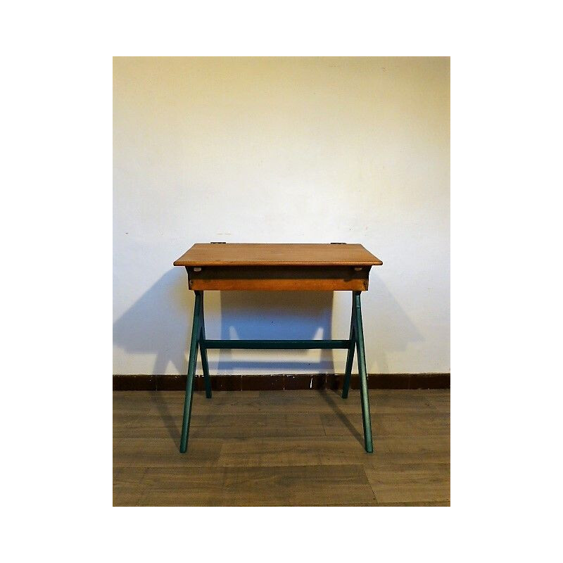 Vintage french desk in oakwood 1960