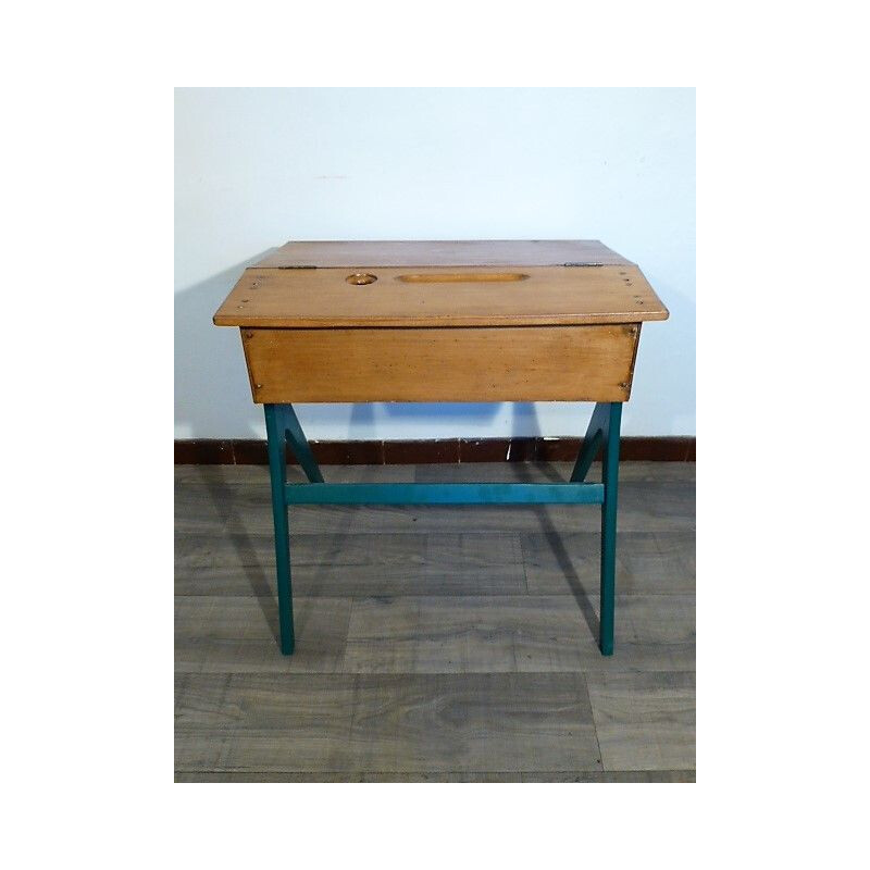 Vintage french desk in oakwood 1960