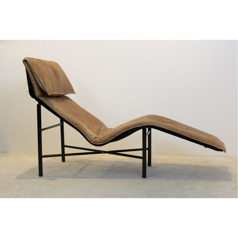 Vintage scandinavian Skye lounge chair for Ikea in cognac leather 1970s