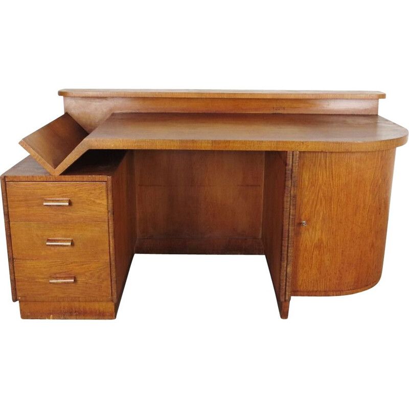 Large vintage desk in wood 1930