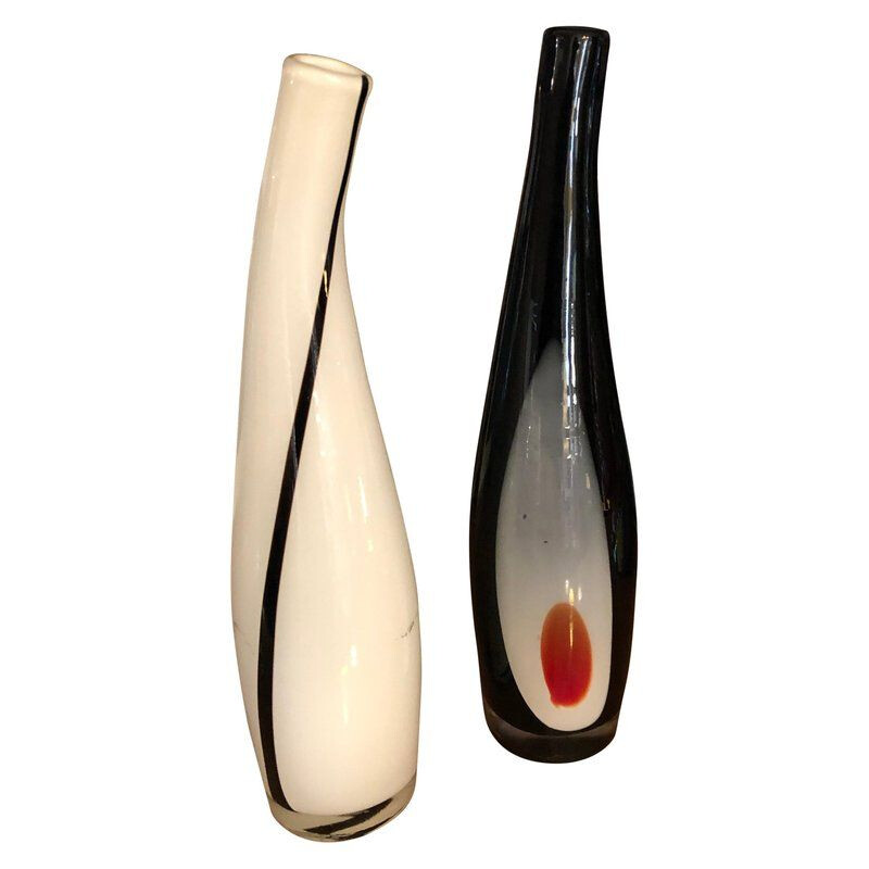 Pair of vintage vases in Murano glass