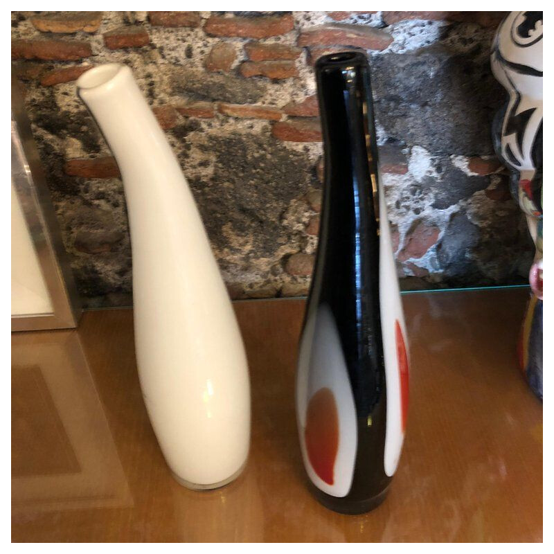 Pair of vintage vases in Murano glass