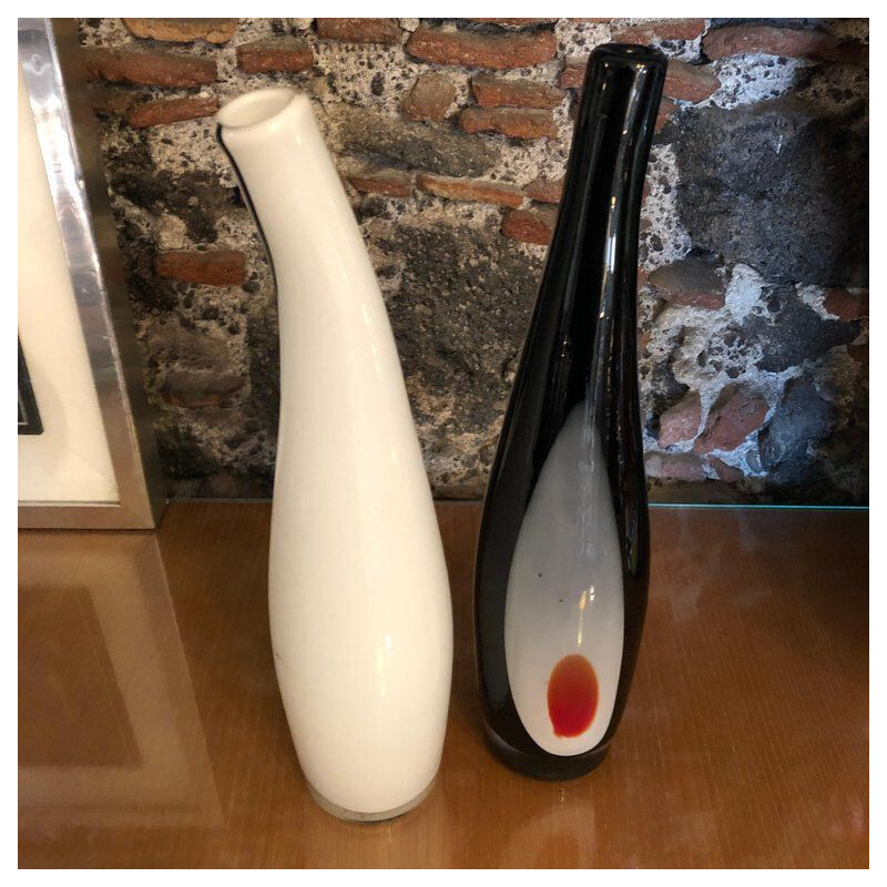 Pair of vintage vases in Murano glass