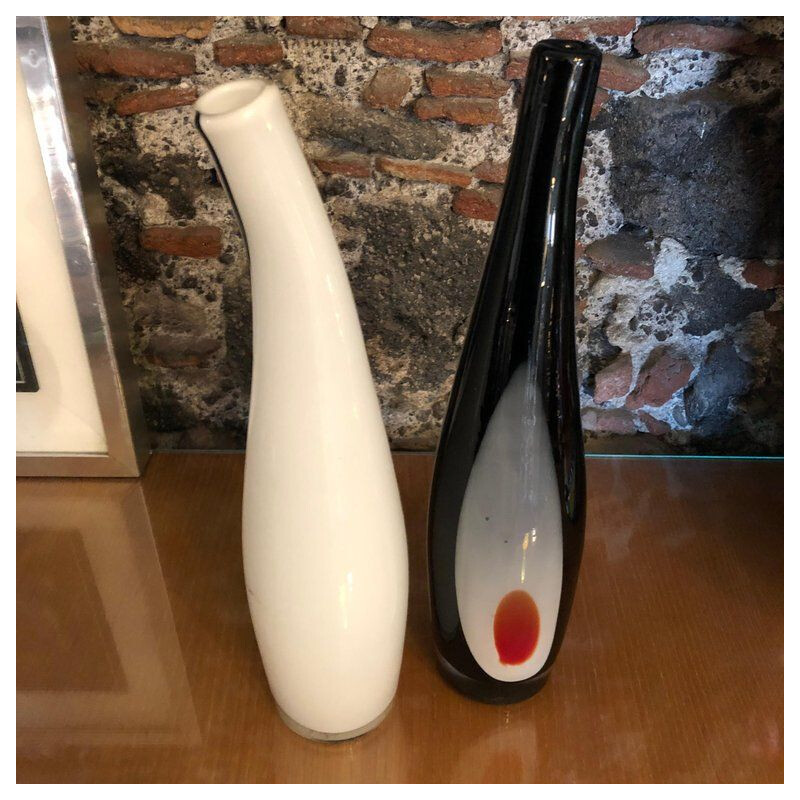 Paire de vases vintage en verre de Murano
