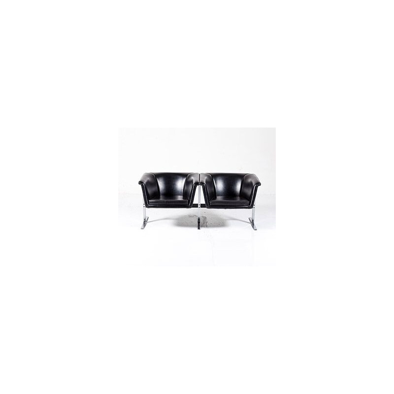 Black 2-seater sofa by Geoffrey Harcourt for Artifort
