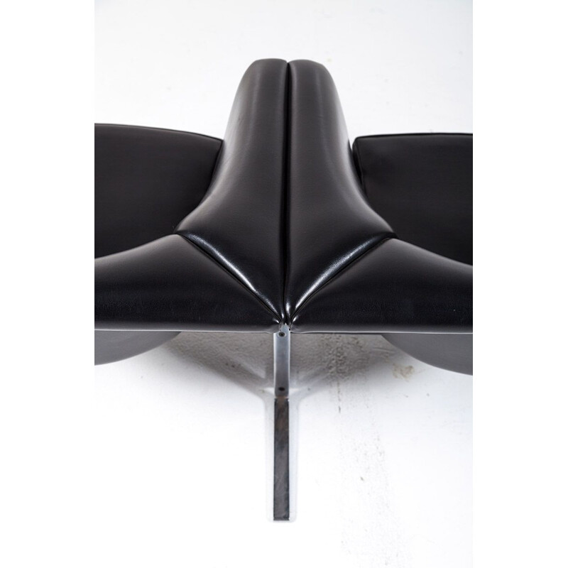 Black 2-seater sofa by Geoffrey Harcourt for Artifort