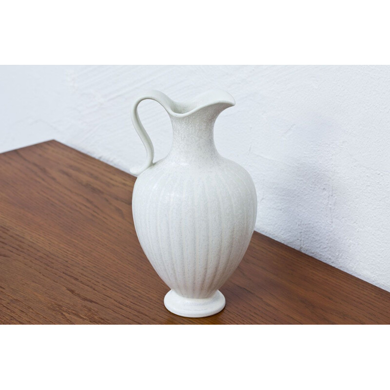 Vase blanc vintage par Gunnar Nylund pour Rörstrand