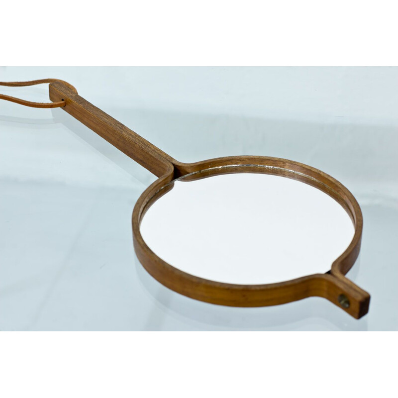 Teak hand mirror by Hans-Agne Jakobsson