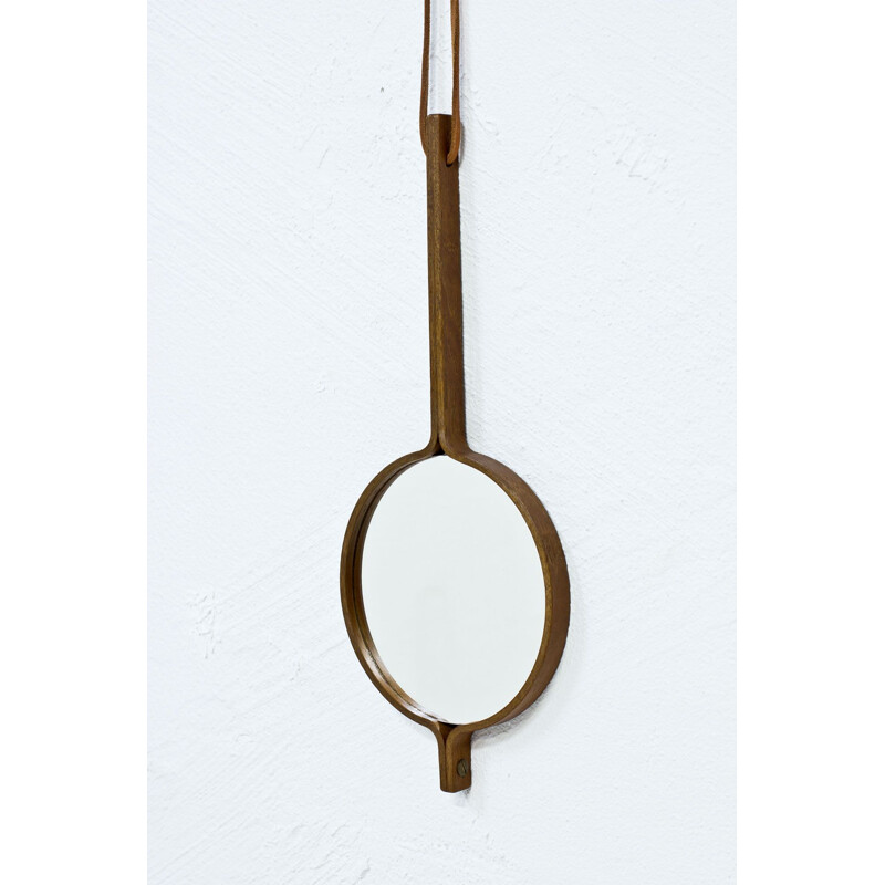 Teak hand mirror by Hans-Agne Jakobsson