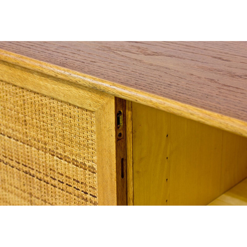 Pair of rattan and oak sideboards by Alf Svensson