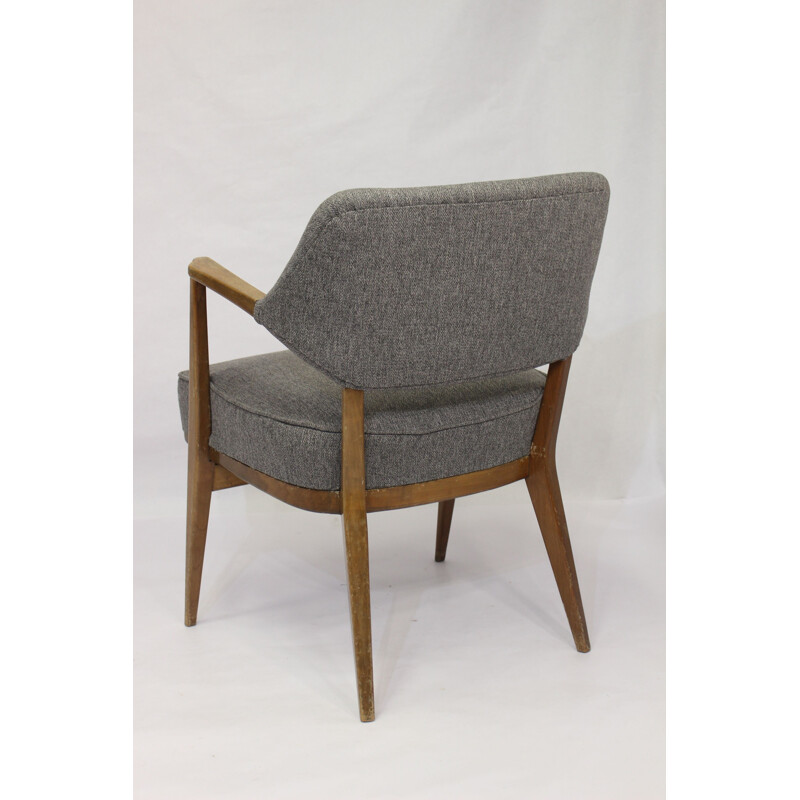 Vintage chair fabric grey chevron by Knoll Antimott