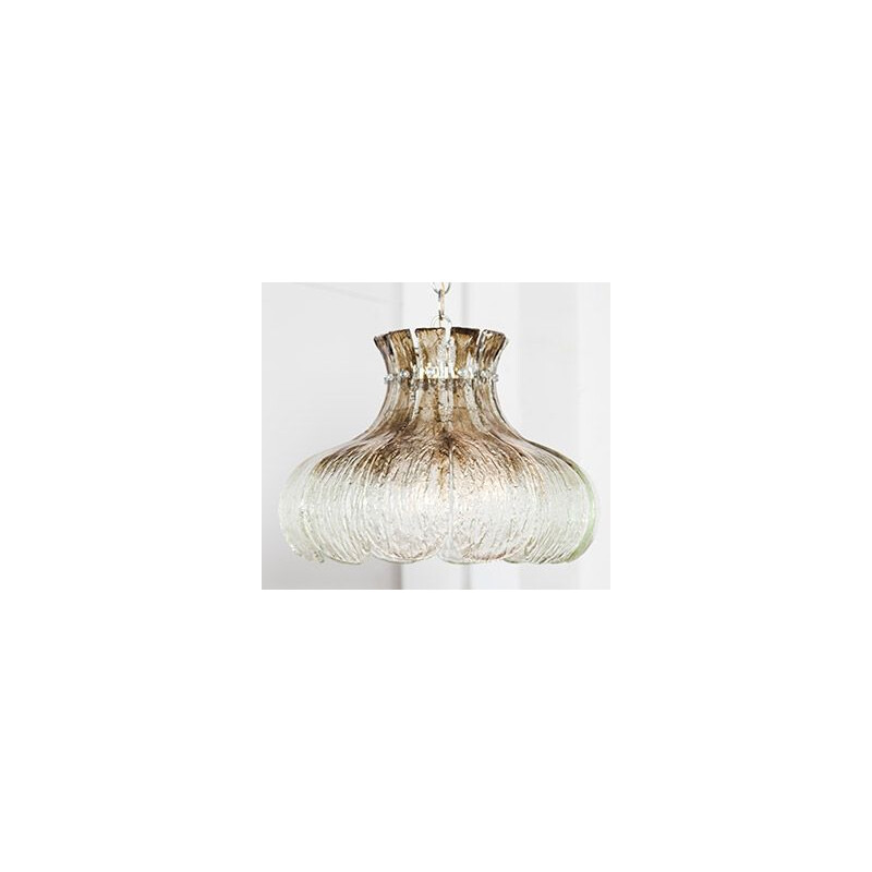 Vintage murano glass pendant lamp by Carlo Nason for Mazzega