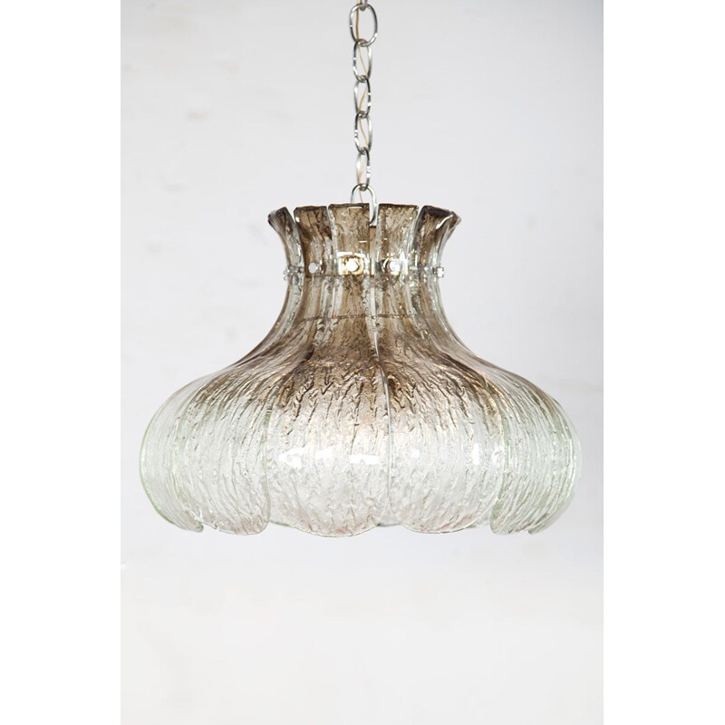 Vintage murano glass pendant lamp by Carlo Nason for Mazzega