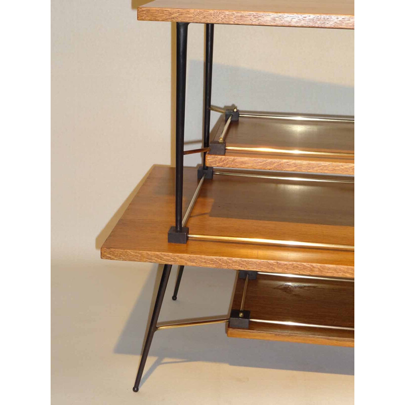 Table basse en chêne à plusieurs plateaux - 1950