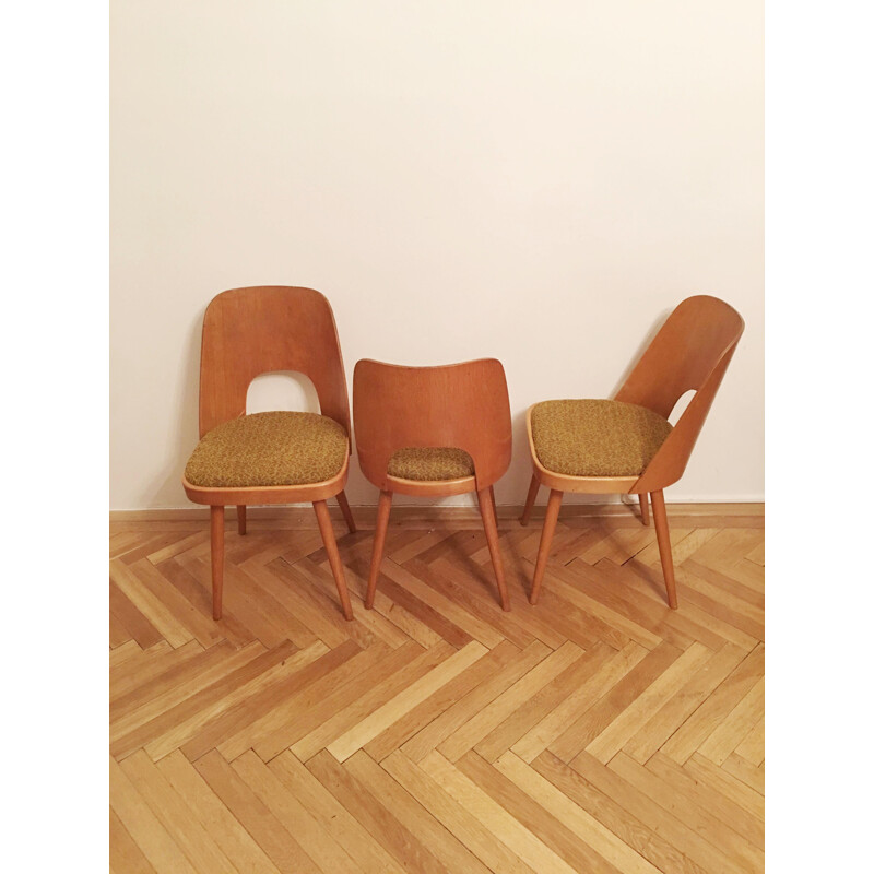 Set of 3 vintage dining chairs by Oswald Haerdtl for TON