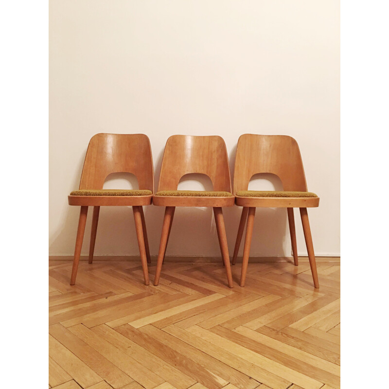 Set of 3 vintage dining chairs by Oswald Haerdtl for TON