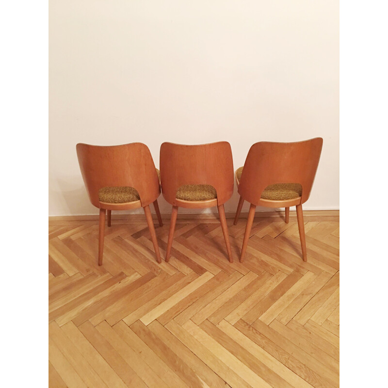 Set of 3 vintage dining chairs by Oswald Haerdtl for TON
