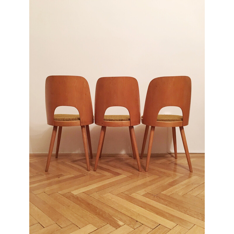 Set of 3 vintage dining chairs by Oswald Haerdtl for TON