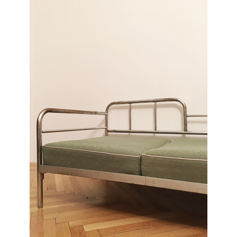 Vintage tubular steel couch  daybed by Robert Slezak