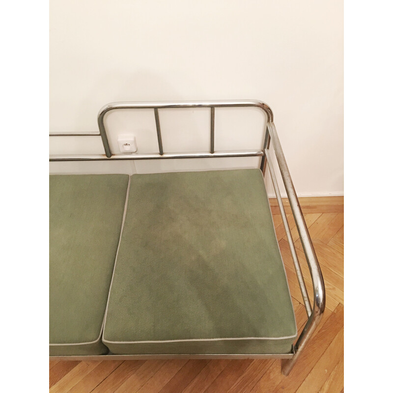 Vintage tubular steel couch  daybed by Robert Slezak