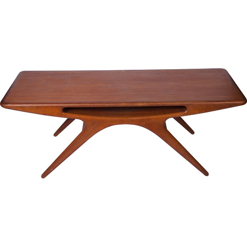 Vintage Smile coffee table by Johannes Andersen in teak 1950