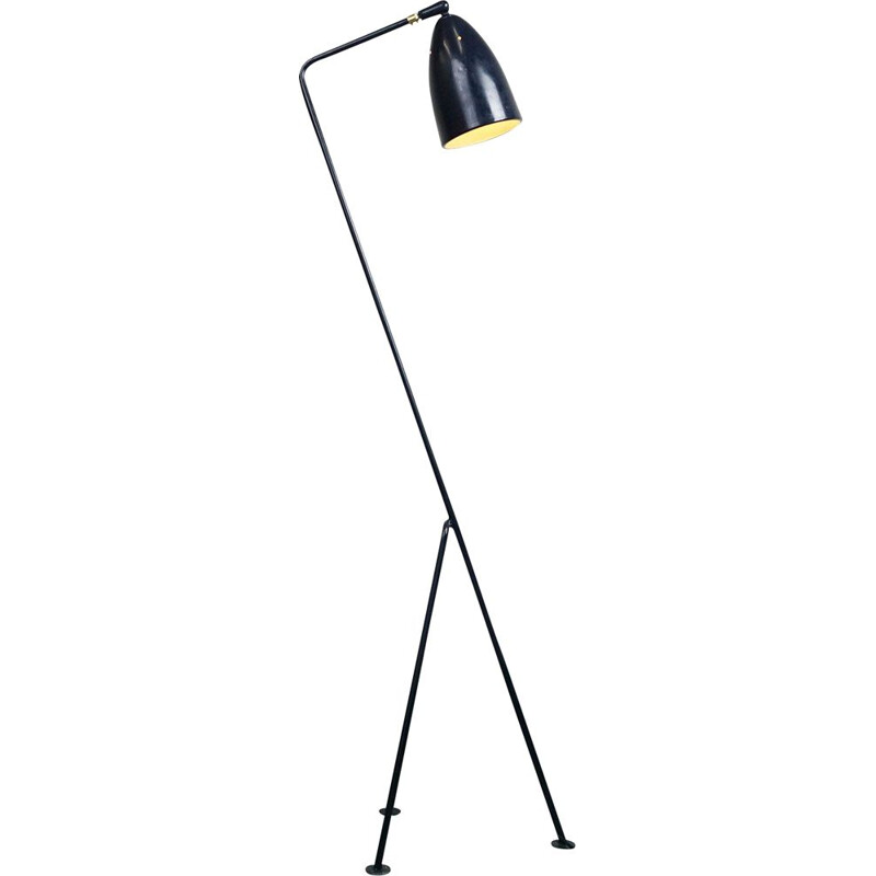 Vintage Grasshopper floorlamp by Greta Magnusson in dark blue metal