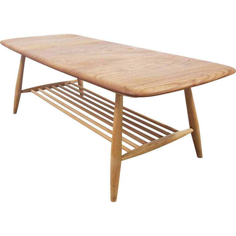 Vintage Ladder Rack coffee table for Ercol in elmwood and beechwood 1960s