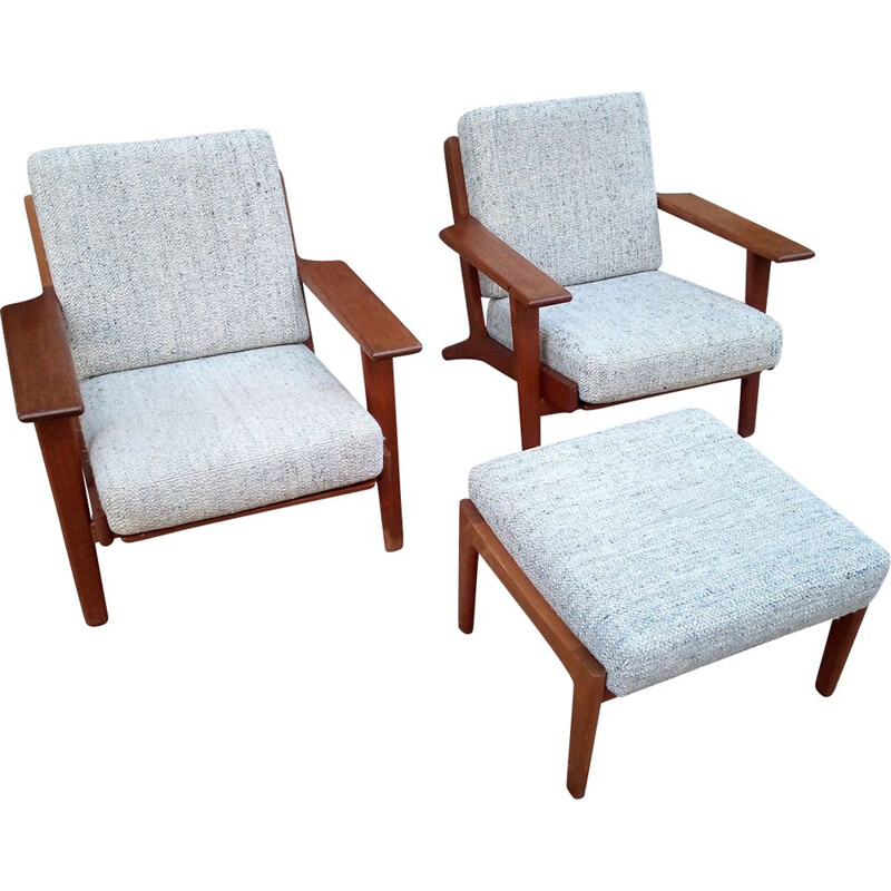 Set of 2 vintage armchairs modell 290 by Hans Wegner Getama