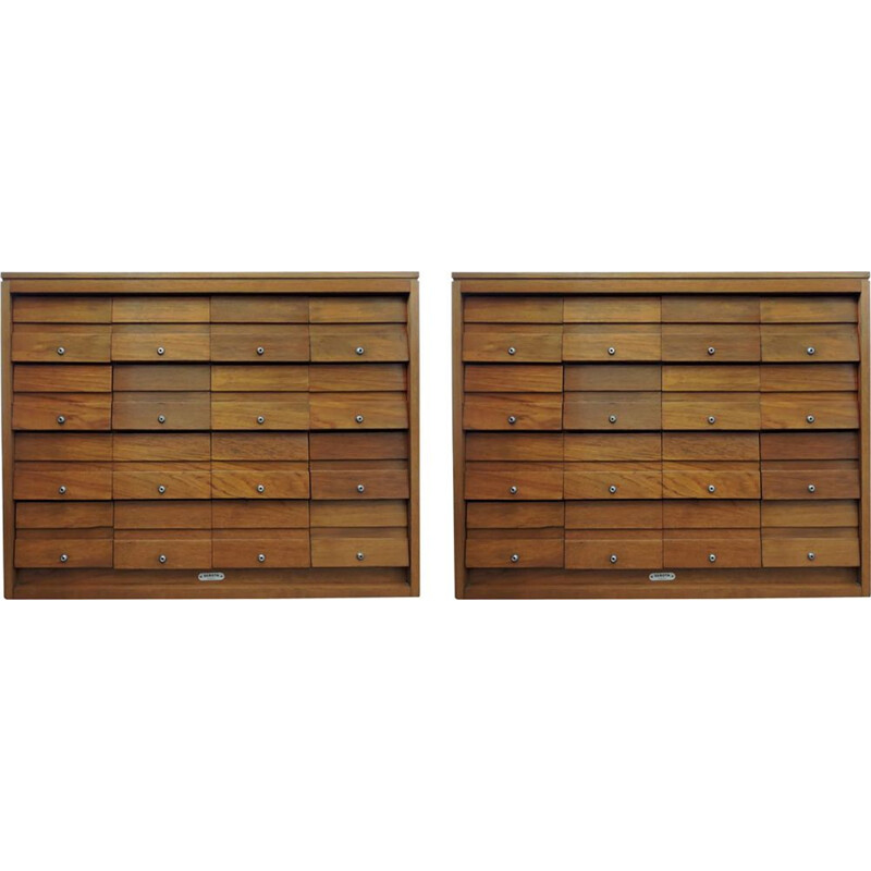 Set of 2 vintage teak filing cabinets from Serota London