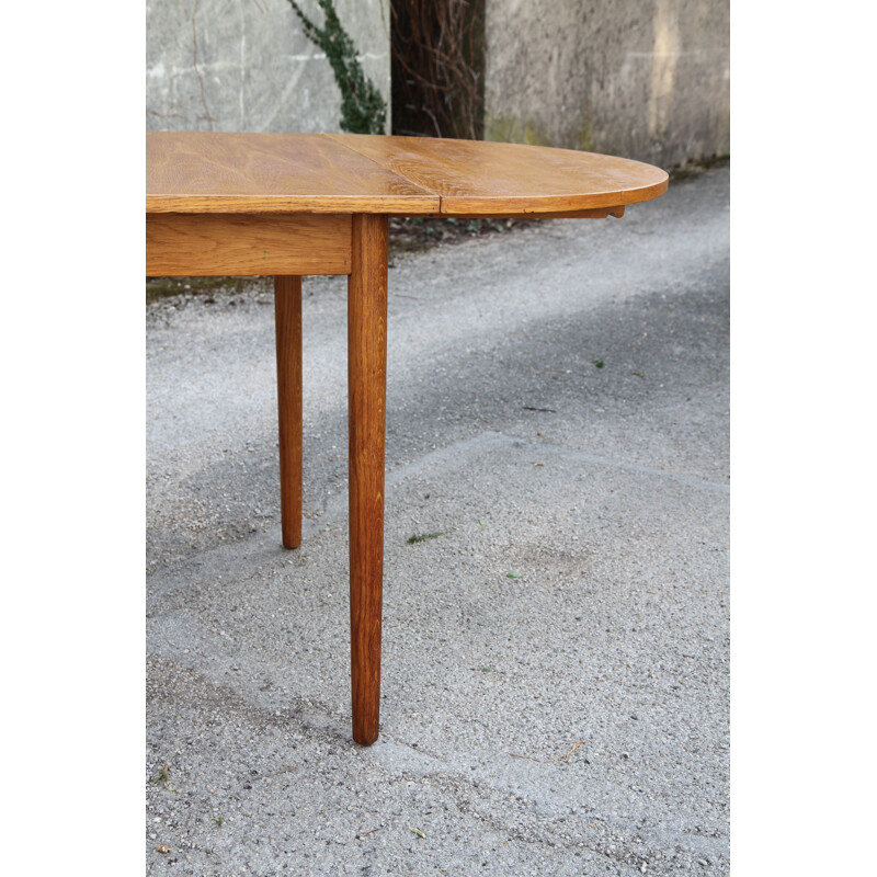 Vintage french extendable table in oakwood 1960